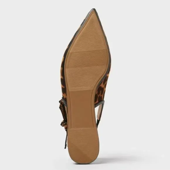 Women's London Lace Sling Back Bow Flats - A New Day - Picture 2 of 3